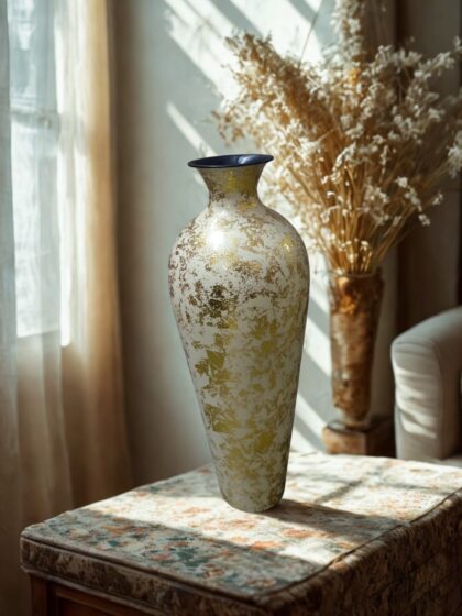 Metal Vase Gold Foil